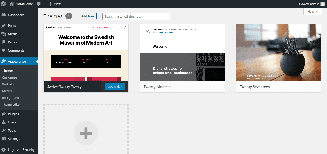 WordPress Manager Dashboard Menu