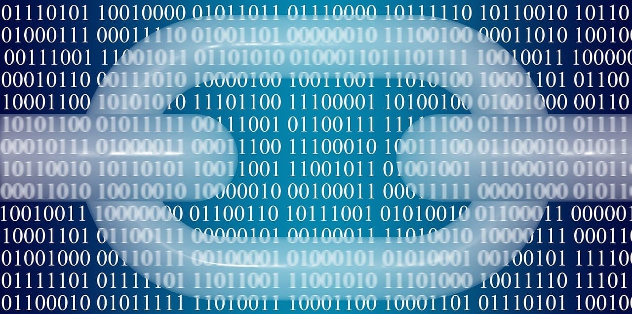 Blockchain technology visual image
