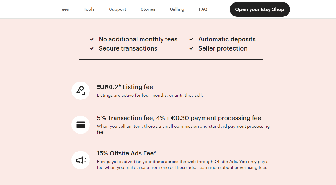 Etsy fees