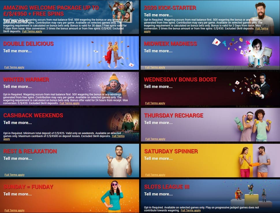 Hippozino Casino Promotions Printscreen