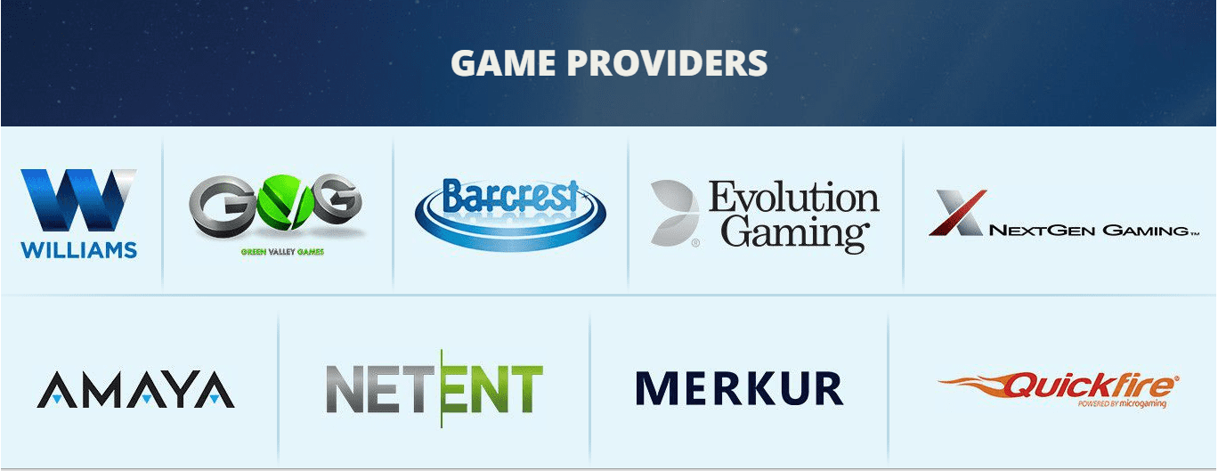 Luna Casino Providers printscreen