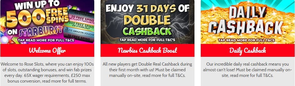 Rose Slots Casino Current Promotions