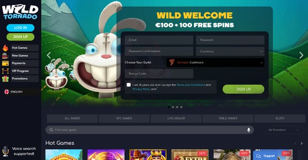 Wildtornado welcome bonus
