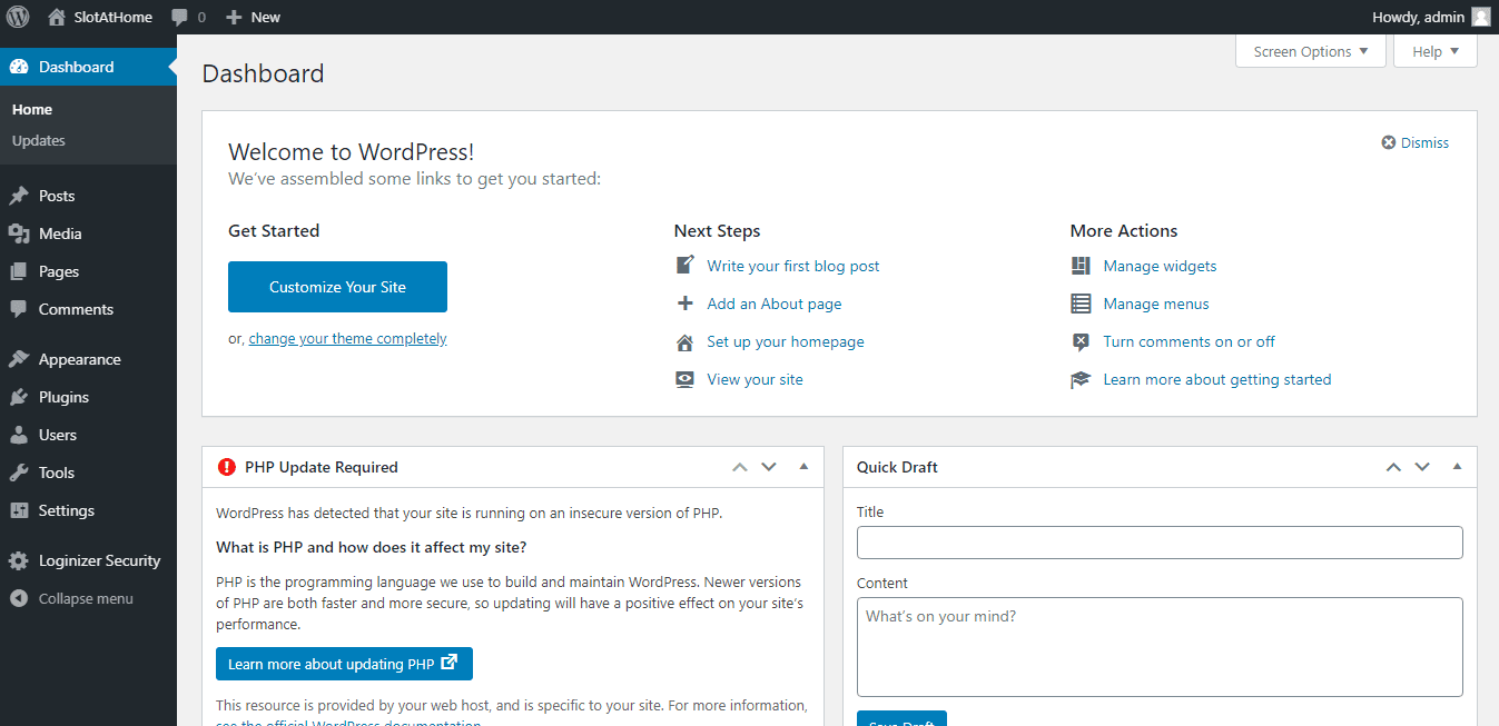 WordPress Manager Dashboard